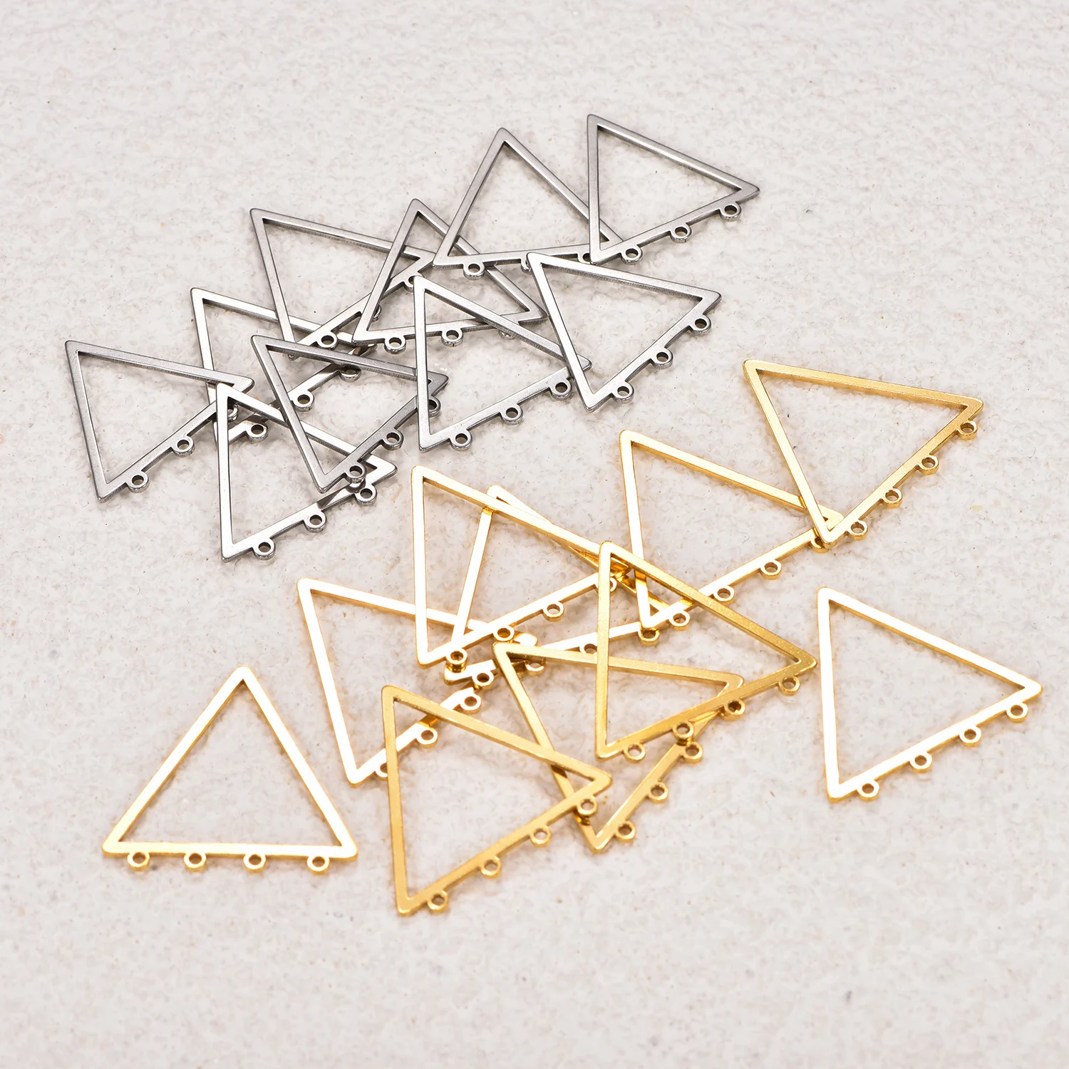 10 Stück geometrische Edelstahl-Dreieck-Ohrring-Accessoires, Charms, Rahmen, wasserdicht, DIY-Ohrring-Schmuckzubehör – Detail 5
