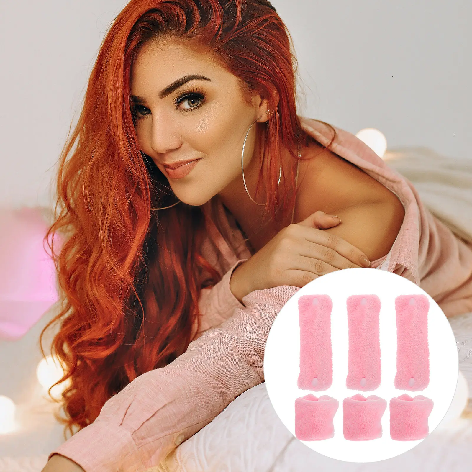 

6Pcs Soft Coral Fleece Hair Rollers Heatless Curlers for Sleeping Easy DIY Natural Curls Styling for Women