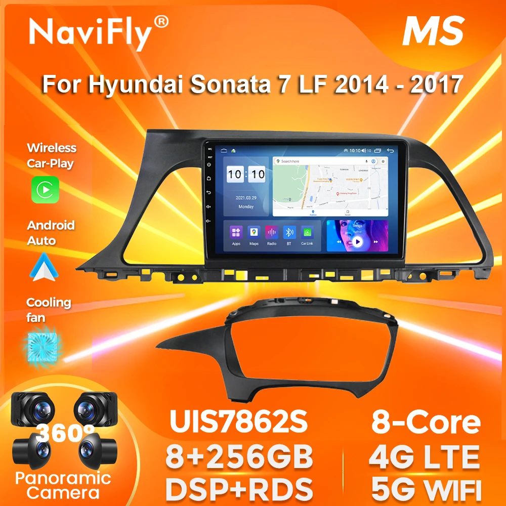 NaviFly 7862S 8G 256G Android All In One Car Intelligent System For Hyundai Sonata 7 LF 2014 - 2017 Built In Carplay DSP GPS RDS