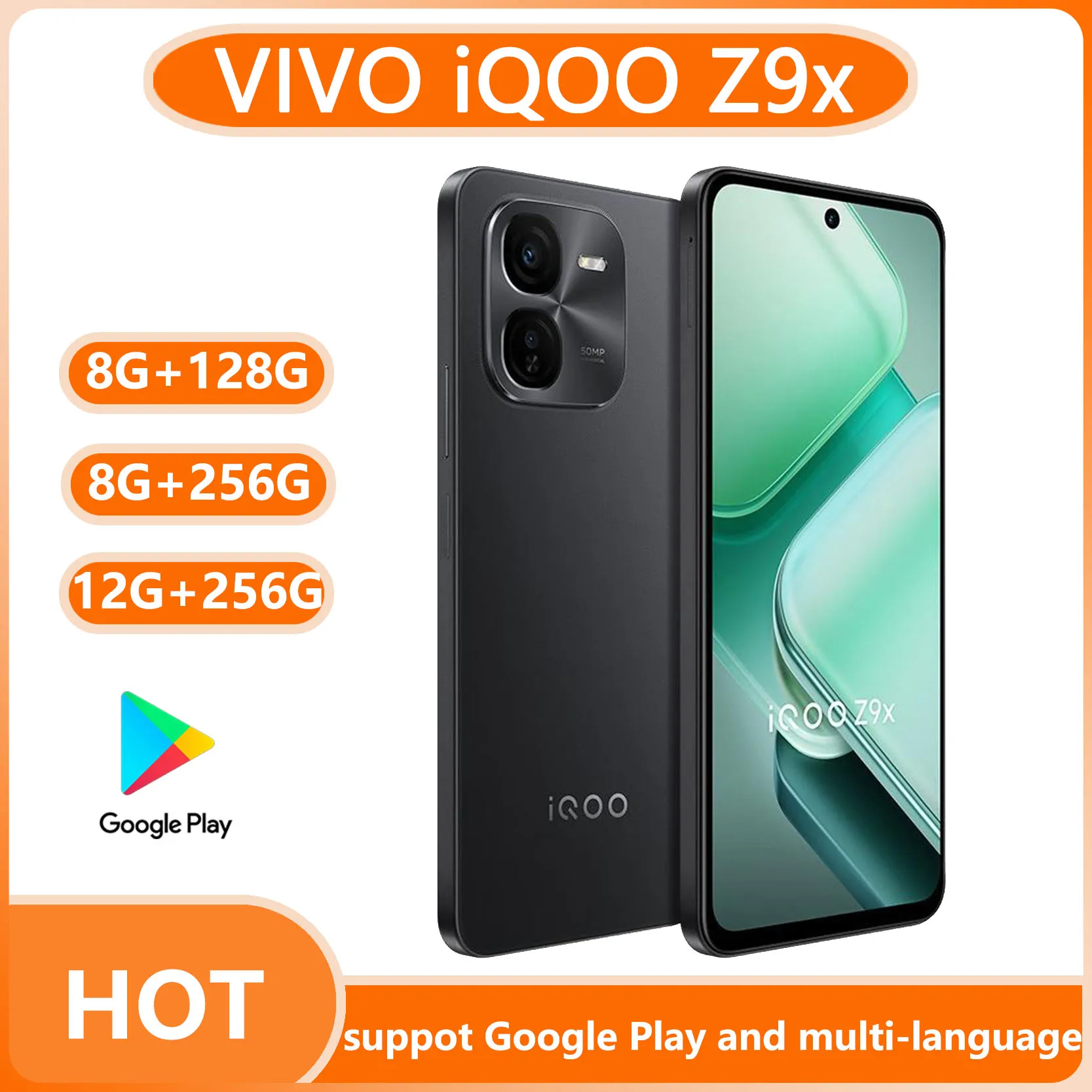 جديد IQOO Z9X 5G الهاتف المحمول 6.72 ''120 هرتز شاشة LCD سنابدراجون 6 Gen1 6000mAh بطارية 44 واط شاحن سريع 50MP كاميرا مزدوجة