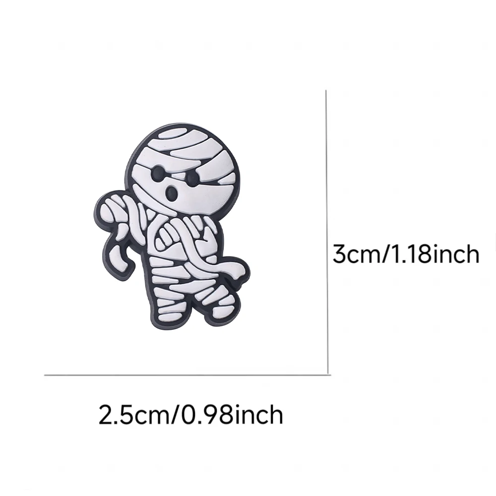 1-9Pcs Cute Halloween Ghost Style Cartoon PVC Shoe Accessories DIY  Fashion Detachable Sandal Wristbands Decorations Gifts