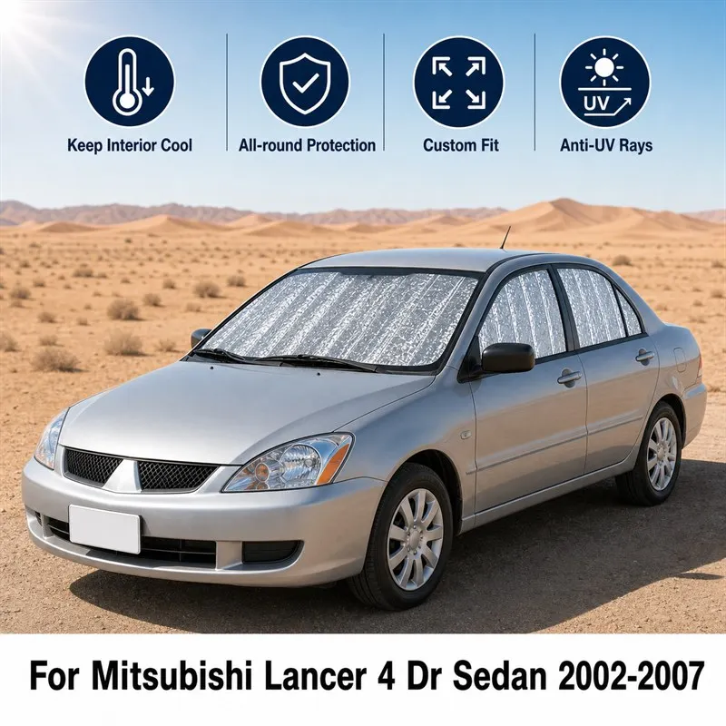 For Mitsubishi Lancer 4 Dr Sedan 2002-2007 Full Set Car Window Sunshades UV Block Privacy Heat Insulated Foldable Car Curtain