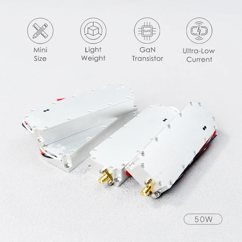 50 Вт 300-1050 МГц 1,5G 2,4G 5,8G GPS WIFI RF GaN RF Усилитель высокой мощности беспроводной удлинитель сигнала Источник сигнала для дрона