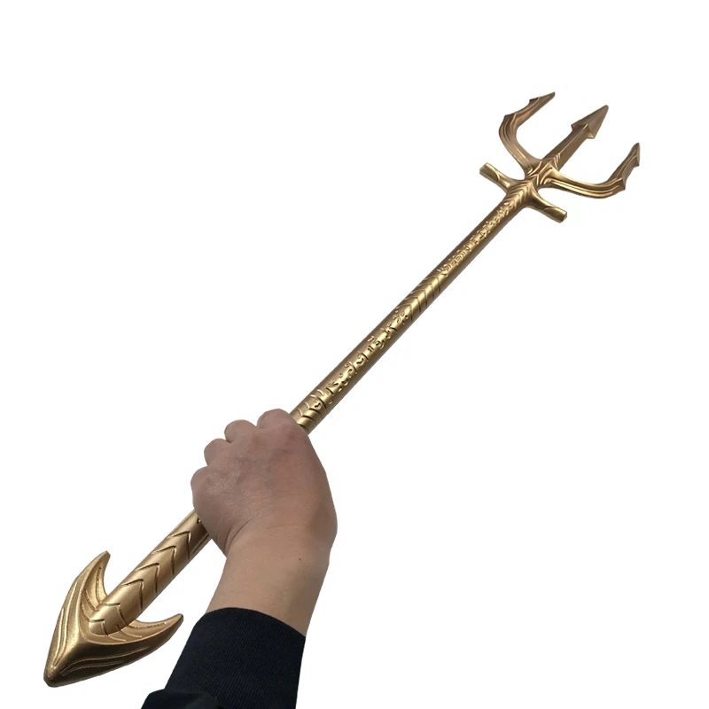 100cm Cosplay Aquaman widelec Trident gra Movie Toy broń miecz dorosły prezent dla dzieci złoty widelec Retro bezpieczeństwo PU broń elastyczna