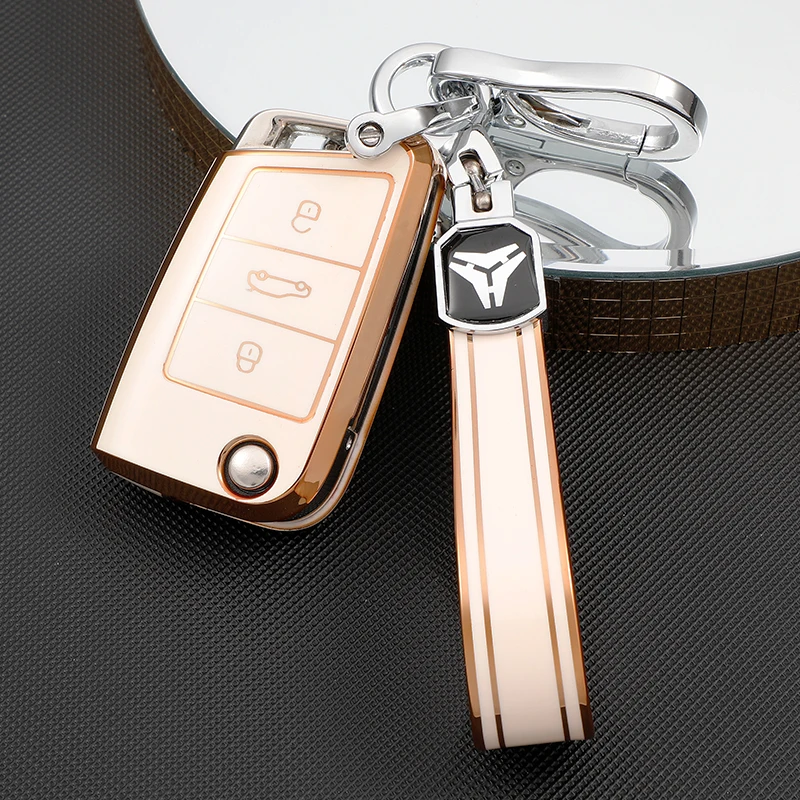 

TPU Car Key Case Cover Bag Shell Holder for Volkswagen for VW Golf 7 Mk7 Seat Ibiza Leon FR 2 Altea Aztec for Skoda Octavia