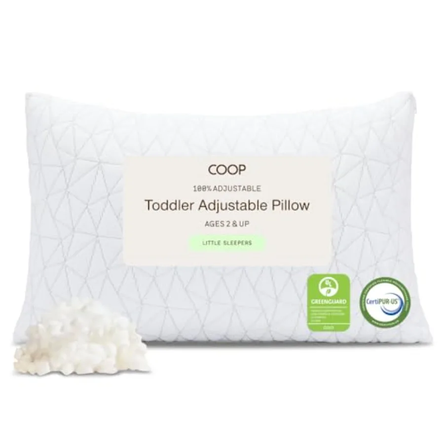 

Soft and Breathable Adjustable Toddler Pillow for 19 x 13 Washable Mini Bed Pillow with Premium Memory Foam and Zippered Cover