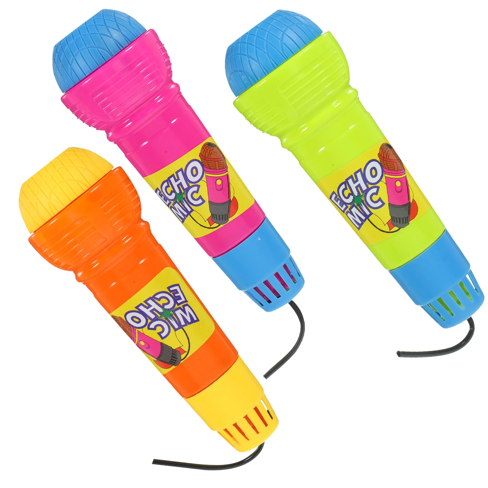 3 pçs plástico poderoso eco microfone brinquedos criativo design realista seguro material não-tóxico ideal para crianças presentes festas