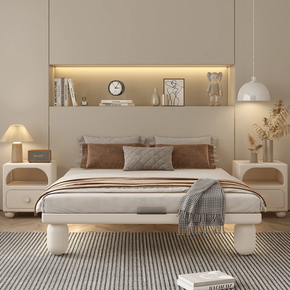 

Solid wood children's bed without bedside girl room bedroom princess bed small apartment suspended boy cream wind single