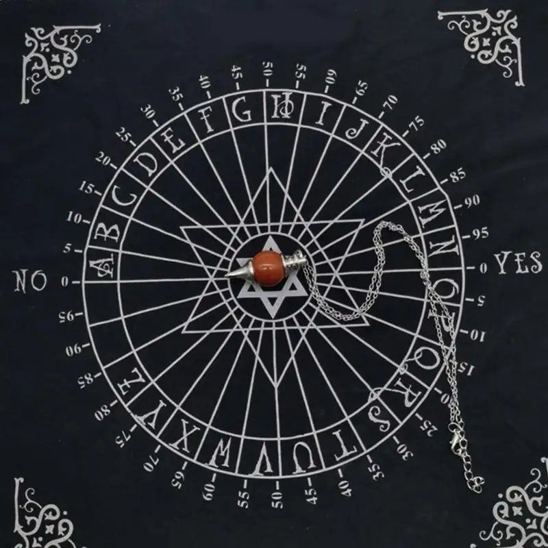 

Q84C Black Square Cloth Astrology Witchcraft Tapestry Tarot Altar Table Cloth Divination Altar Tarot Card Cloth Game Mat