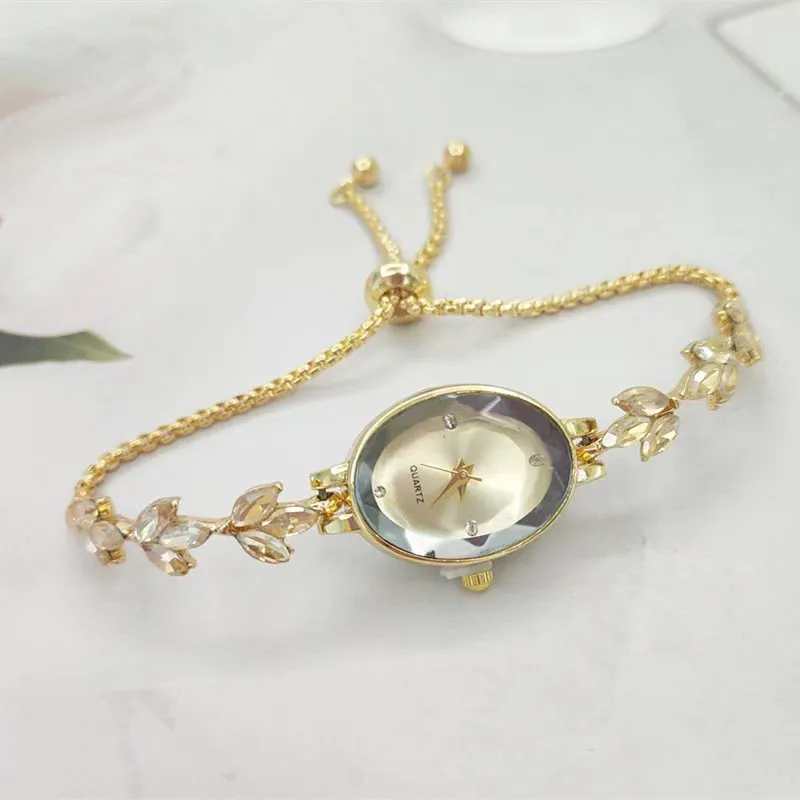 

Овальные часы-браслет Винтажные женские кварцевые часы