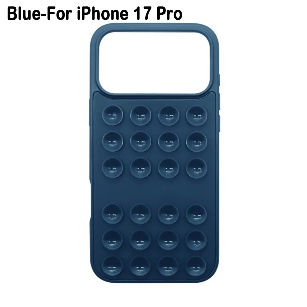 

Silicone Phone Case Full Coverage Suction Cup Bracket Phone Cover with Bracket Shockproof for iPhone 17/Air/17 Pro Max