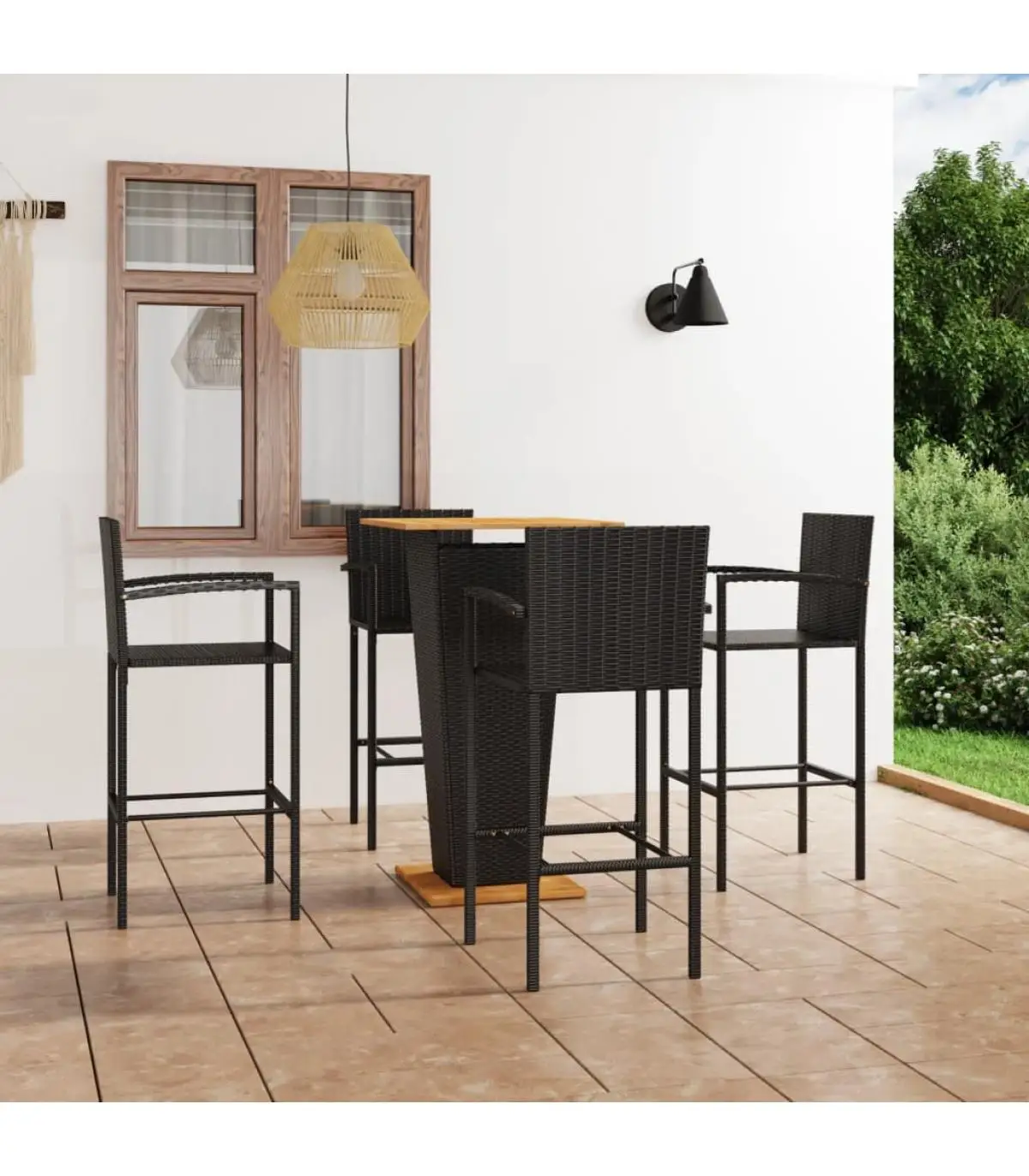 Garden sets garden bar set 5 pieces Black