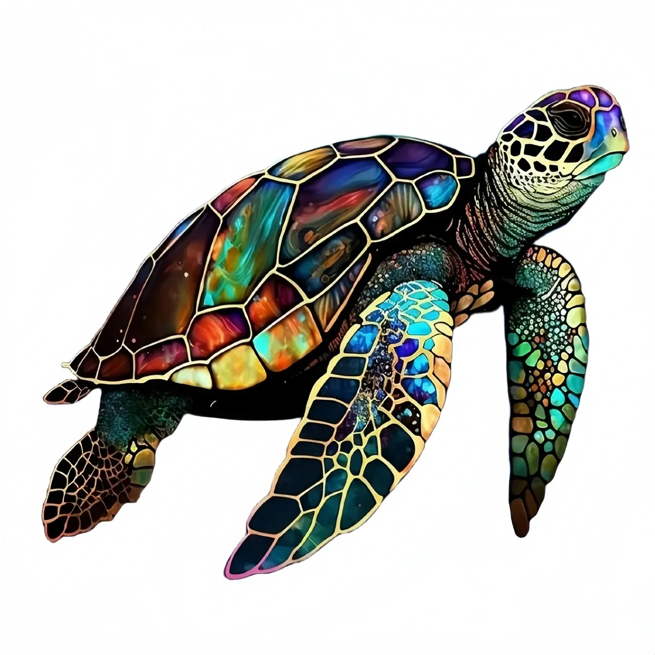 14x13cm 3D Effect Colorful Sea Turtle Car Stickers Funny Waterproof Decal Exterior Decorative Accessories, Used for Car