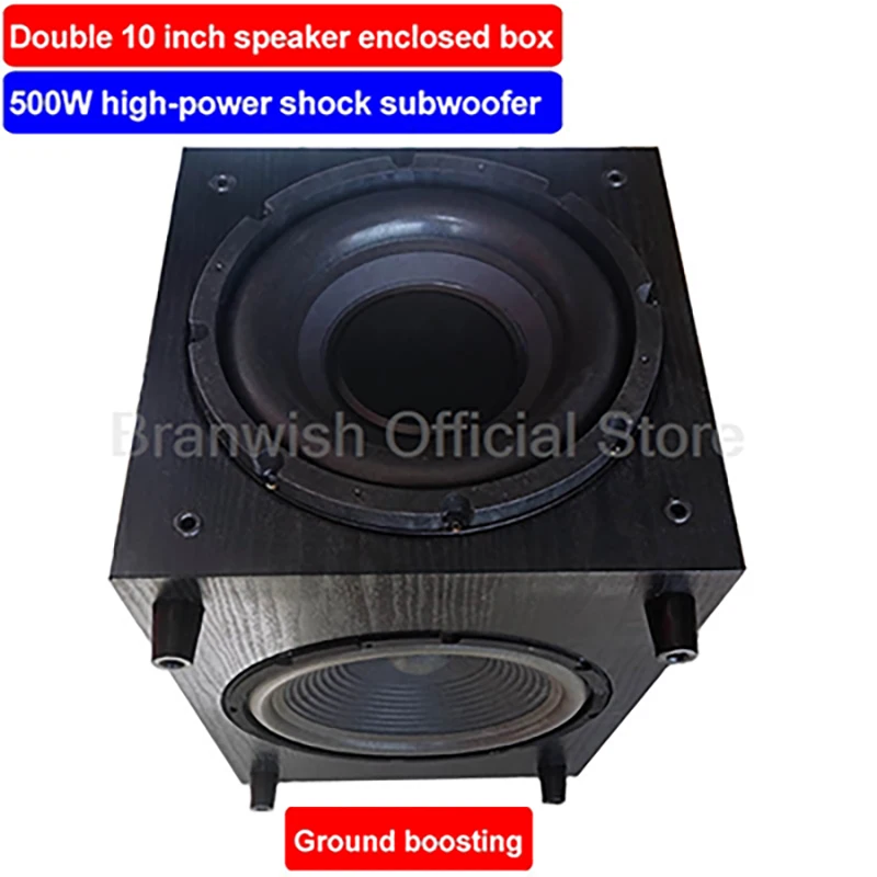 4 Ohm Holz-Audiolautsprecher, 500 W, leistungsstarker passiver Subwoofer, 10 Zoll, Schwarz/Applewood, 2-Wege-Subwoofer für Heimkino, Destop
