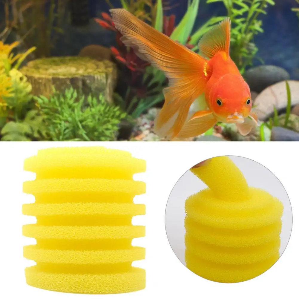 Fish Tank Sponge  Useful Round Yellow Aquarium Filter Pad  Three-dimensional Structure Fish Pond Filter