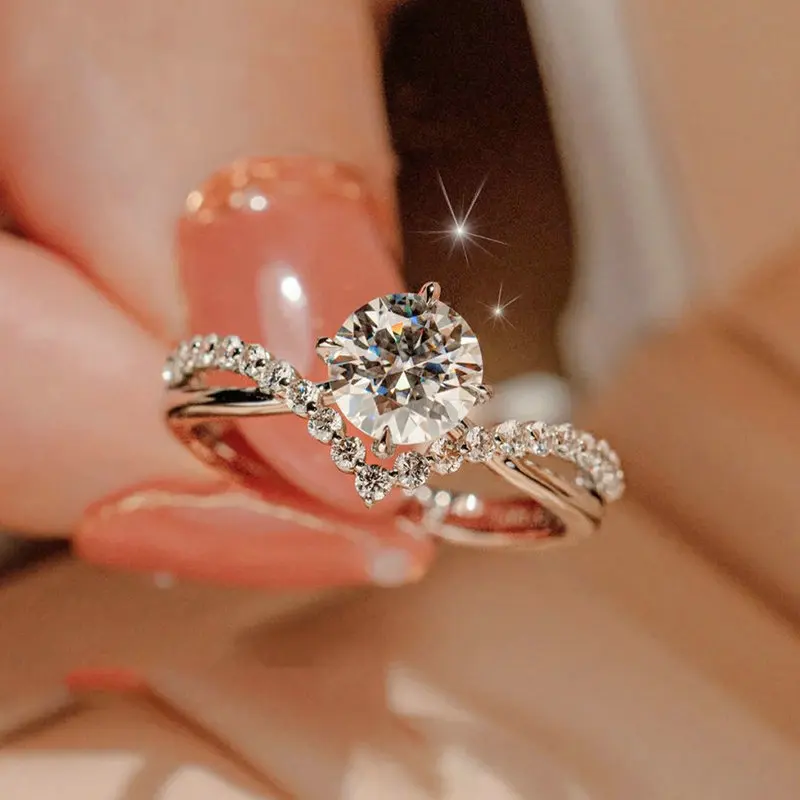 Crown of Love Ring 1ct Moissanite Women's PT950 Platinum - Low-key luxury jewelry, stunning accessory for office days