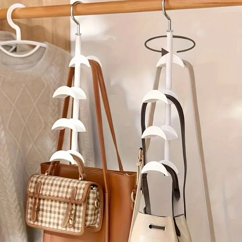 1PC 360 Degree Arched Hanger Hook Durable Bag Rack Holder Home Storage Closet Hat Silk Scarf Shawls Purse Handbag Wall Shelf