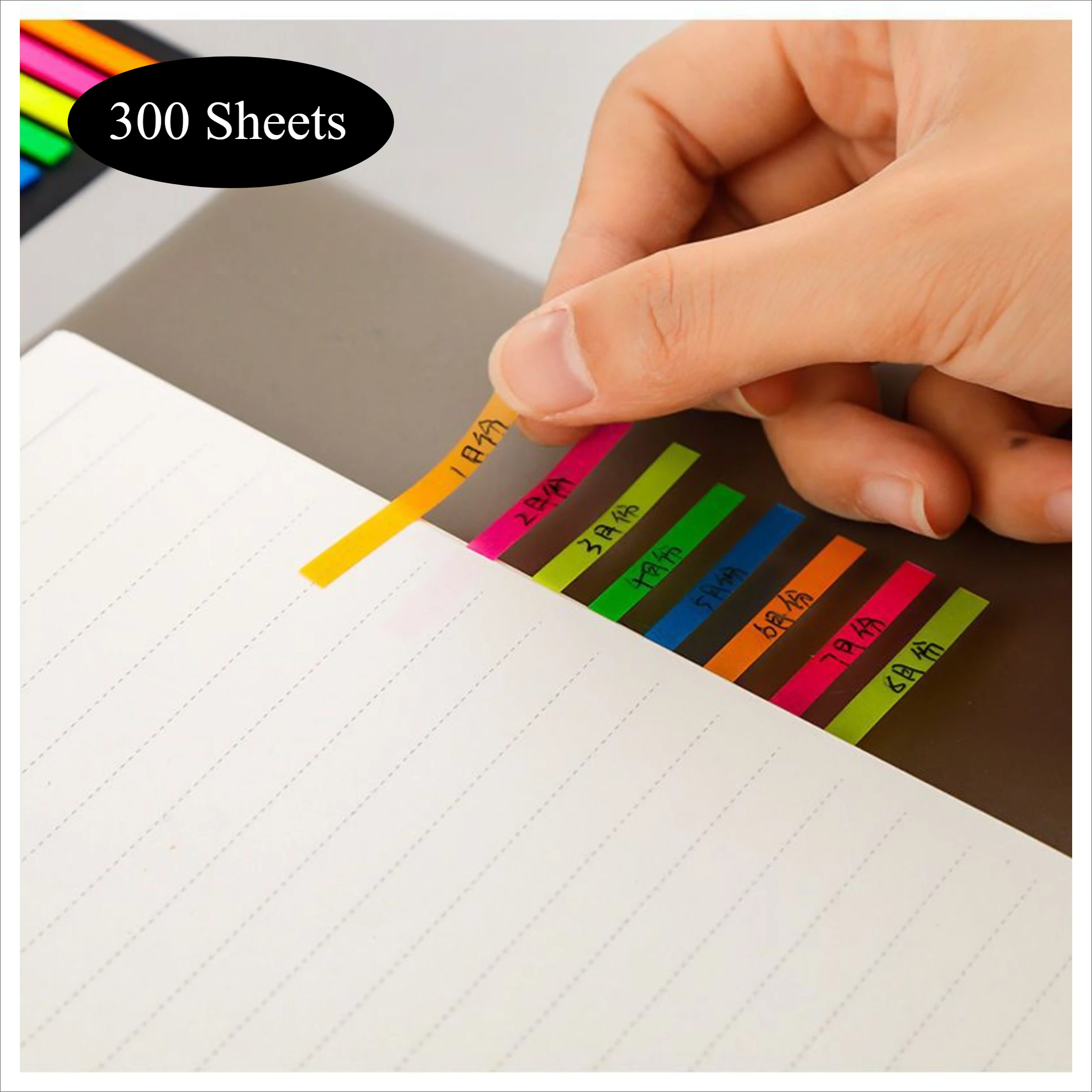 Professional Highlighter Index Sticky Strips, Book Tabs Tag Reading Markers, Clear See Through Sticky Notes