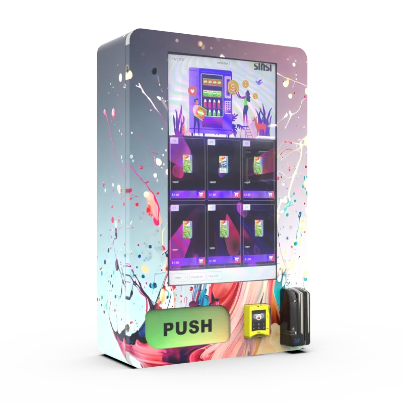 Small Wall Mounted CBD Vending Machine With 32 Inch Touch Screen with Digital Software Support Age Verification Customized