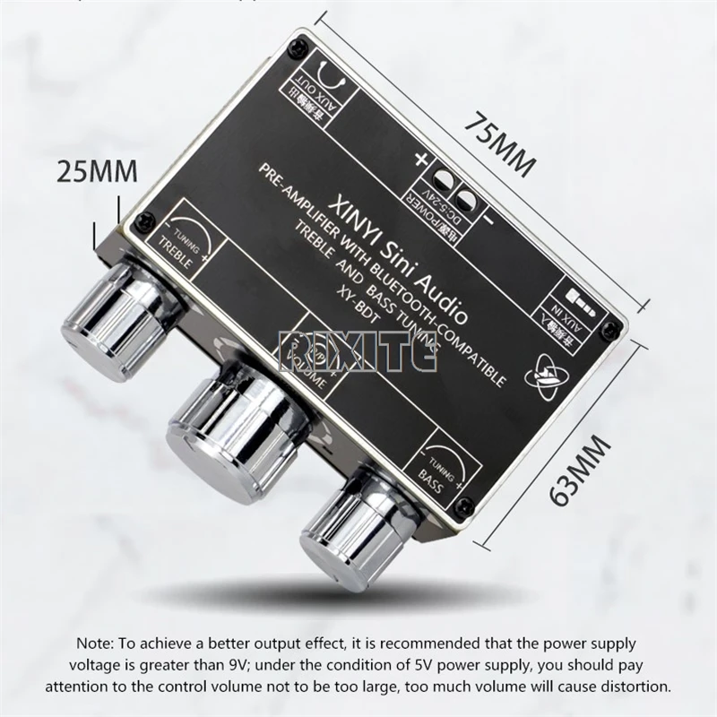 Tone Preamplifier HiFi Audio NE5532 Equalizer Bluetooth-Compatible 5.1 Wireless Receiver Preamp Aux Pre Amplifier Aux DC5-24V