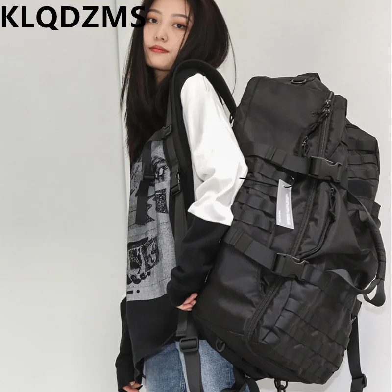 KLQDZMS Oxford Cloth Motorcycle Backpack Motorcycle Riding Bag Single Shoulder Large Capacity Lightweight Riding Backpack