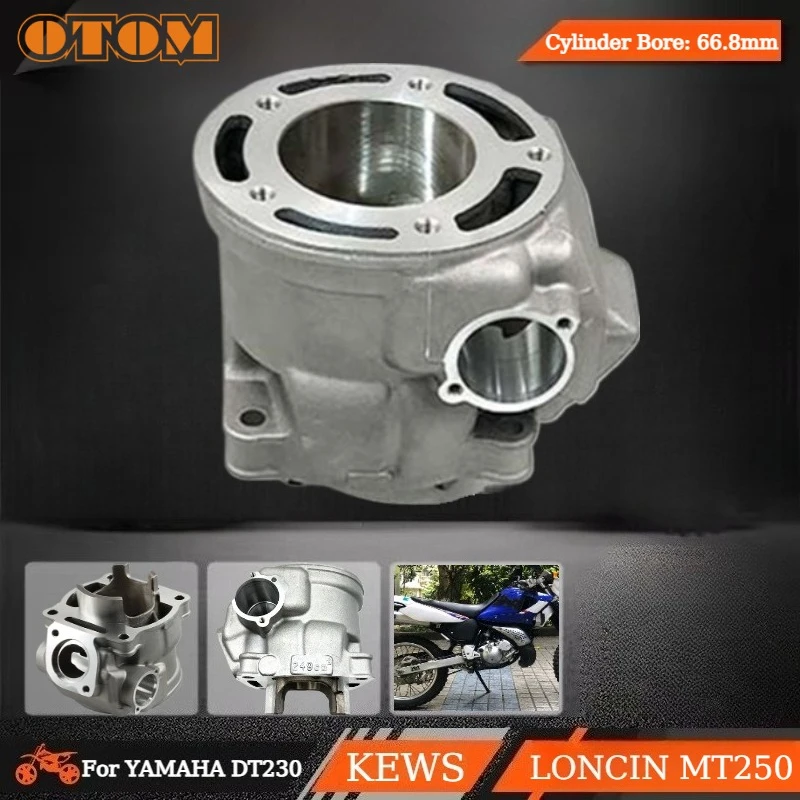 Motorcycle Accessories 66.8mm Air Cylinder Block DT230 MT250 Engine Parts Cylinder Head For YAMAHA LONCIN GPX TSE250R KEWS K16