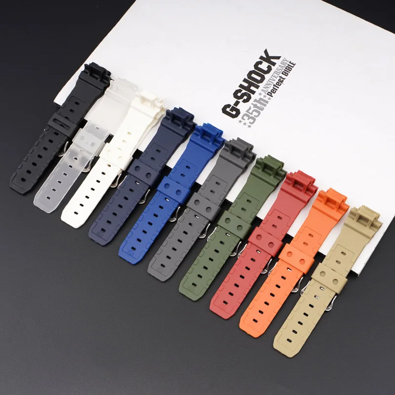 Resin Watch Strap For Casio g-shock DW-6900/5610 Bracelet Wristband 16mm Convex Interface TPU Rubber Watchband Belt Accessories