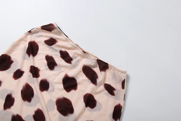 Weird Puss Leopardenmuster 2-teiliges Set Damen Sexy Tanktop mit unregelmäßigem Saum und tiefem Ausschnitt + durchsichtiger Rock Urlaubs- und Party-Outfit – Detail 10