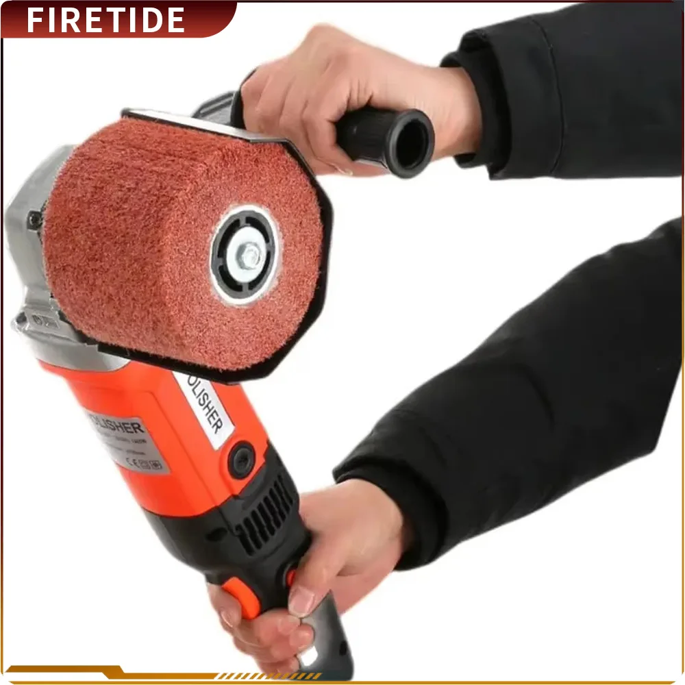Burnishing Polishing Machine Handheld Wheel Polisher Sander Wire Drawing Machine for Steel Metal Wood 110V 1400W 8 Speed Adjust