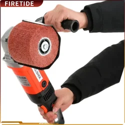 Burnishing Polishing Machine Handheld Wheel Polisher Sander Wire Drawing Machine for Steel Metal Wood 110V 1400W 8 Speed Adjust