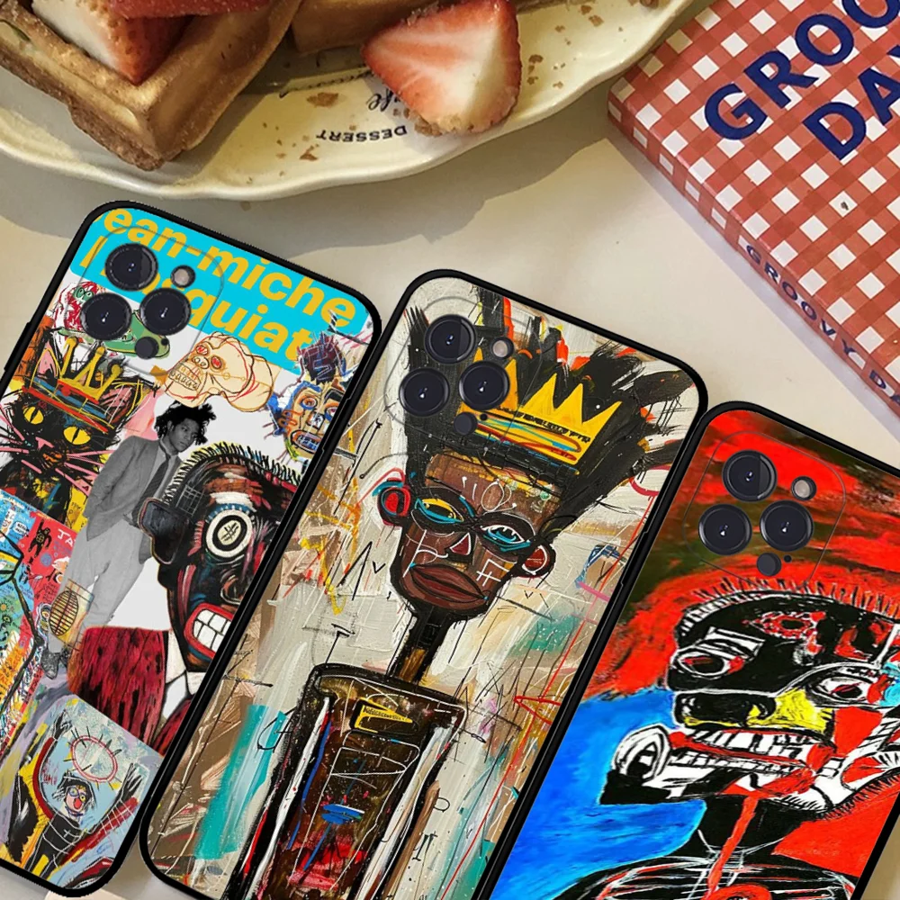 Artist J-Jean-Michel-Basquiat Phone Case For IPhone 16 15 14 11 12 13 Mini Pro XS Max Cover 6 7 8 Plus X Funda Shell