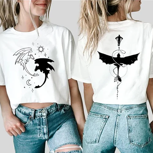 Camiseta botánica de dragón sin dientes de dos caras, camiseta de película de dragón, camisa gráfica de dragón, camisetas de manga corta para hombres y mujeres