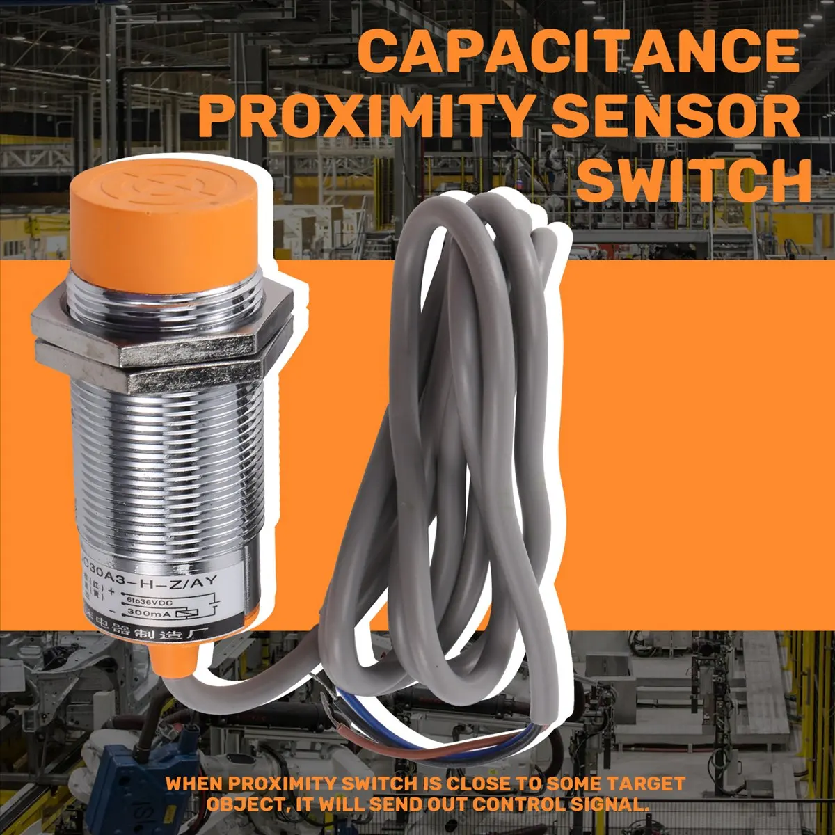 AAAE LJC30A3-H-Z/AY 1-25mm Capacitance Proximity Sensor Switch PNP NC DC 6-36V 300mA