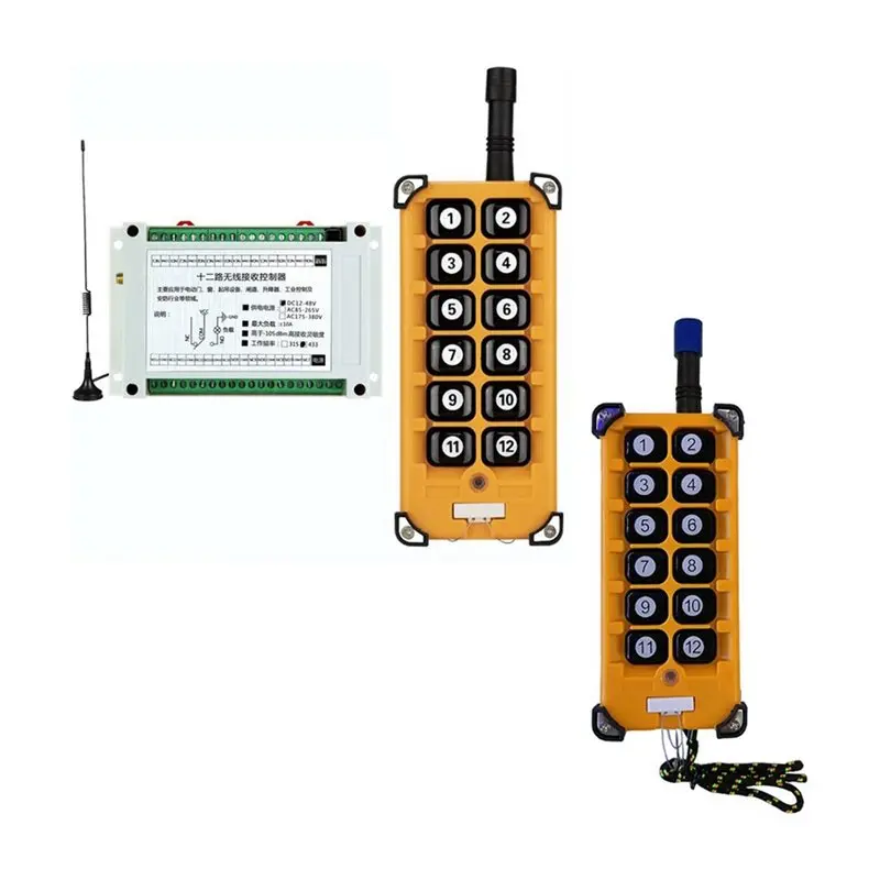 [LXYA68Z!] Industrial 12CH Receiver RF Wireless Remote Control Overhead Travelling Crane System