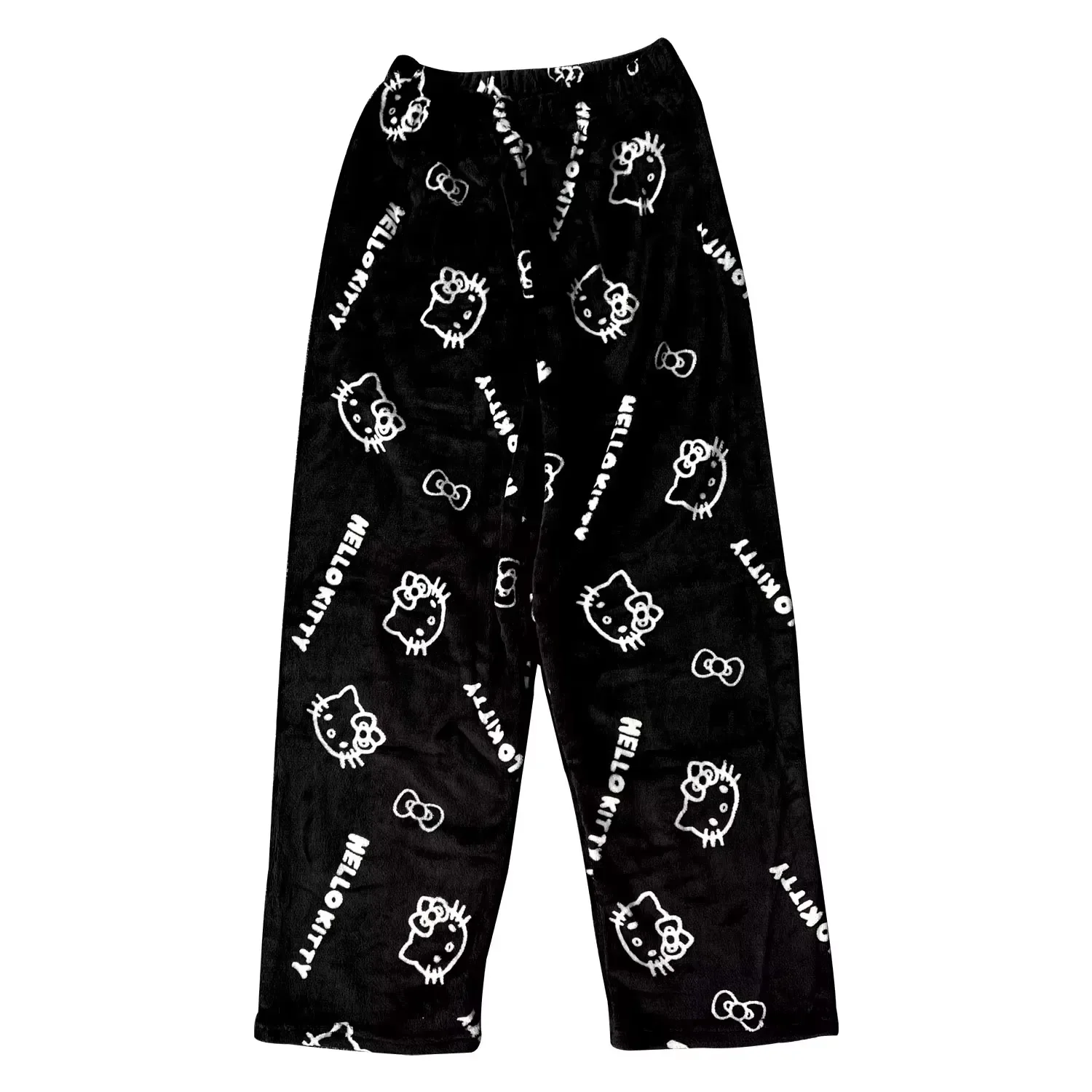 26-27 New Autumn Arrivals Flannel Sleeping Pants for Cute Women Hello Kitty Casual Soft Home Pants Family Matching