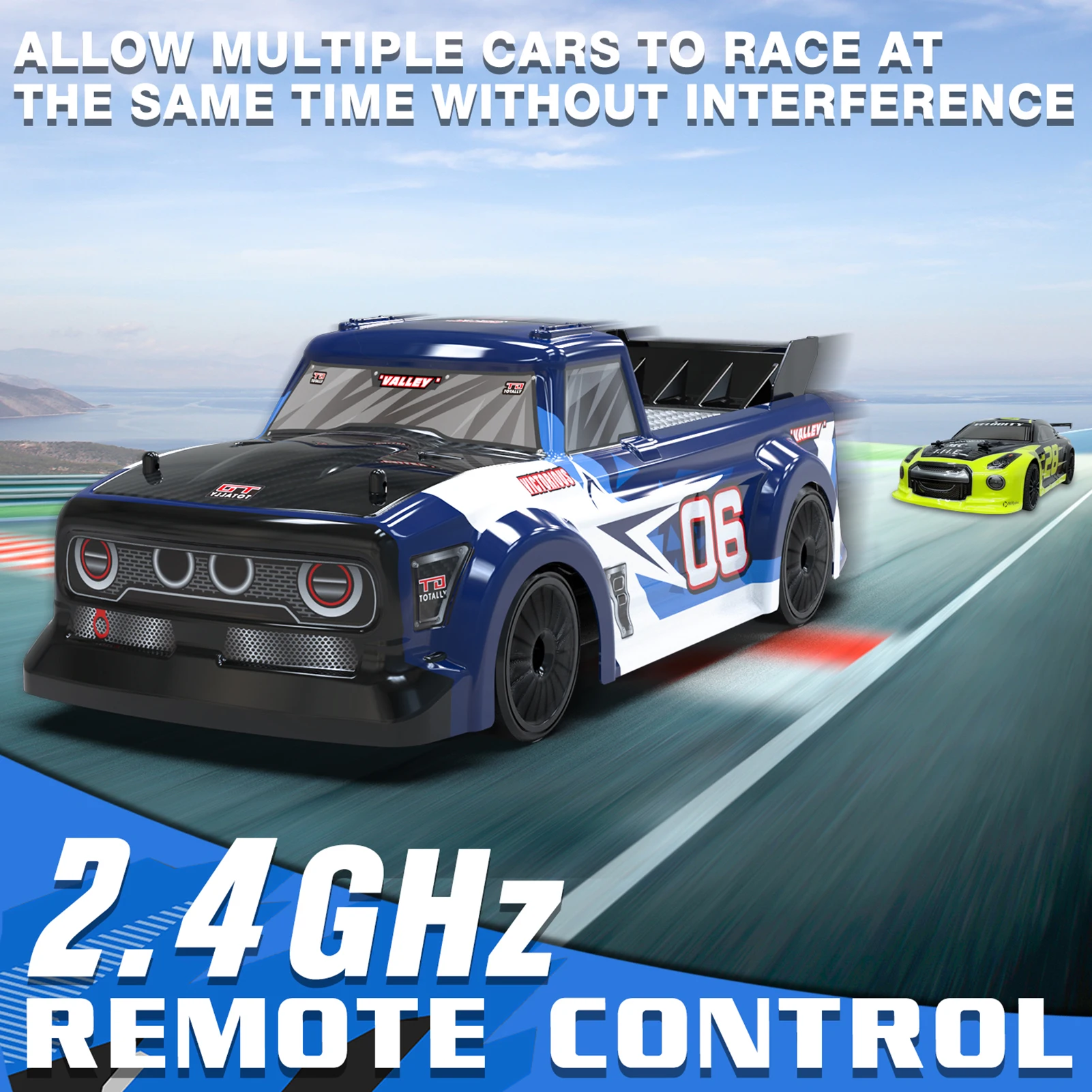 RC Drift Car 1/14 RC Car 2.4GHz 4WD 25km/h RC Race Car High Speed Kids Gift RTR with 2 Battery 100m Control Distance