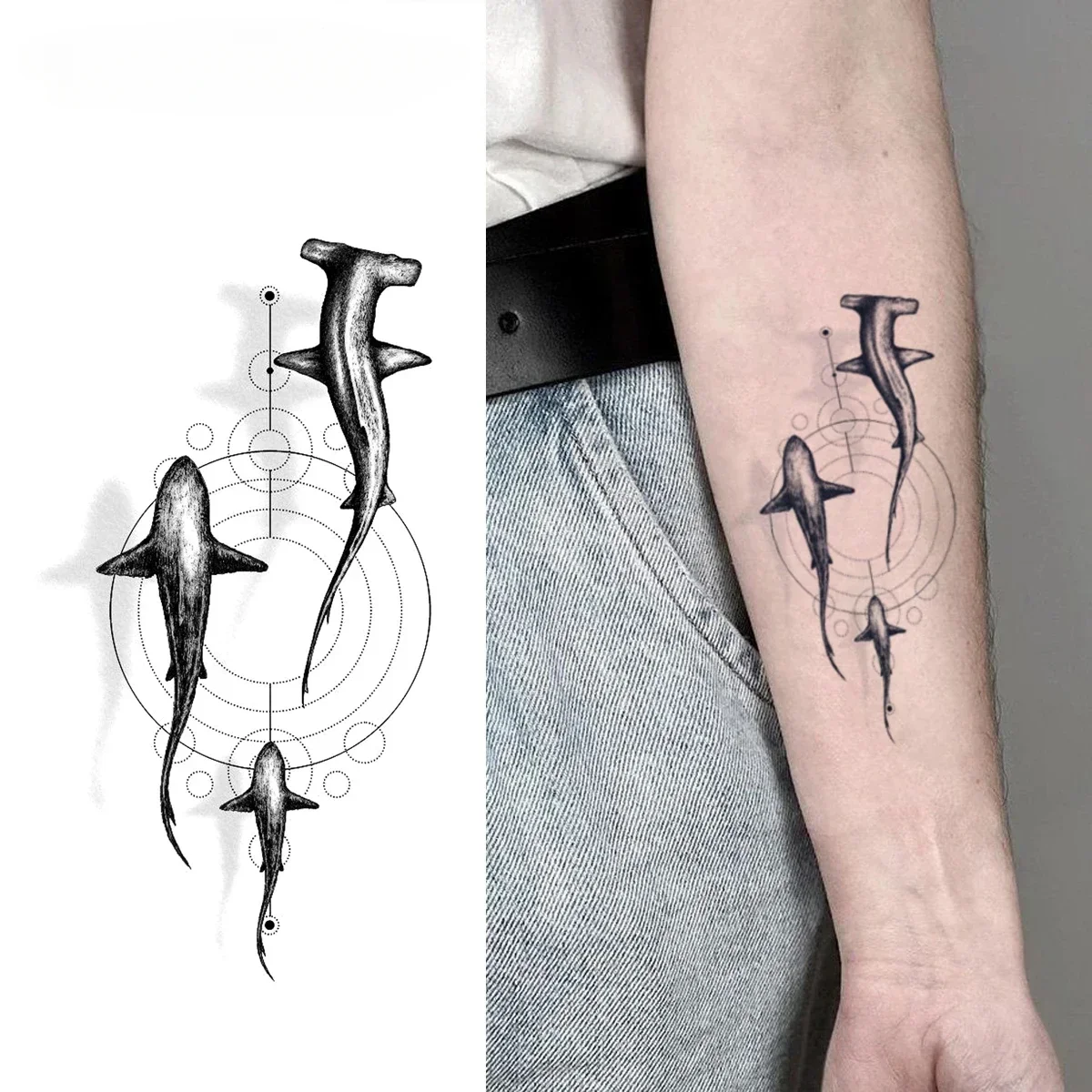 

INKARTLINK Jumping Dolphin Tattoo Stickers | Beach Party Waterproof for 15 Days | Clavicle and Ankle Ocean Stickers | Sunshine V