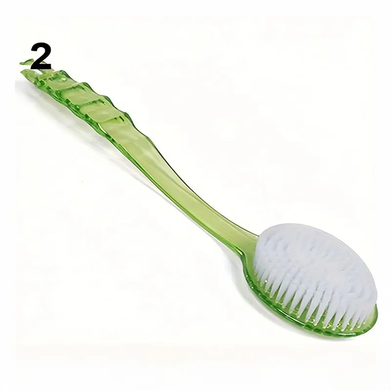Long Handled Bath Brush, Size 14.37*2.76*1.18 Inches, Suitable For Showering And Scrubbing The Back In The Bathroom. It Has Soft