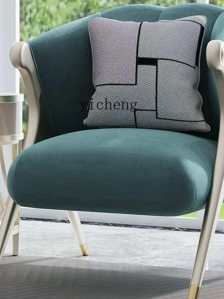 light luxury single sofa leisure small armchair high-end luxury flannel villa furniture