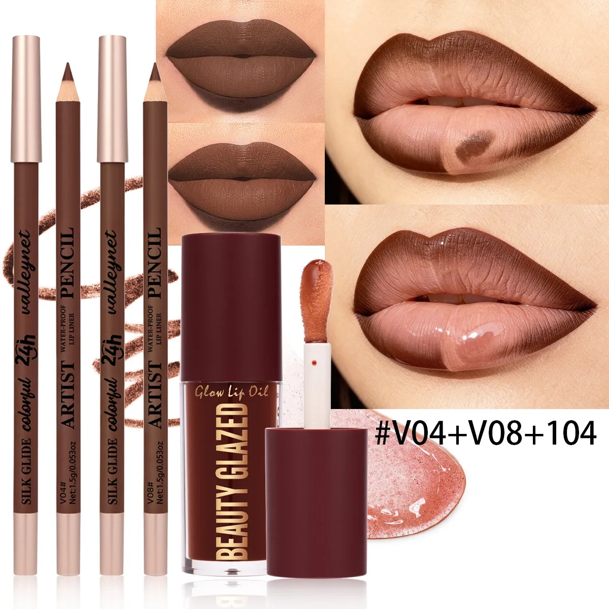 3 قطع/مجموعة مكونة من 3 قطع/مجموعة من زيت الشفاه المخملي غير اللامع، زيت شفاه شفاف مرطب يدوم طويلاً، مقاوم للماء عالي التبعي وغير لزج #6