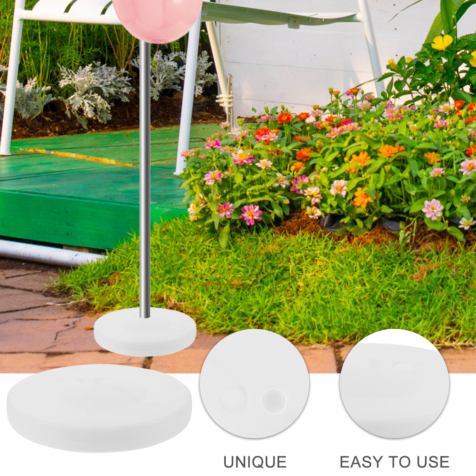 

4Pcs Water Injection Base for Balloon Arch Heavy Duty Plastic Balloon Weight Base Wind Resistant Outdoor Party Wedding