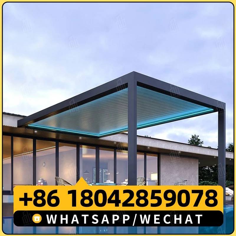 gazebo outdoor pergola modern garden curtain tent aluminum luxury 10*13 0*10 waterproof 3*3 big luxory tenda hard top