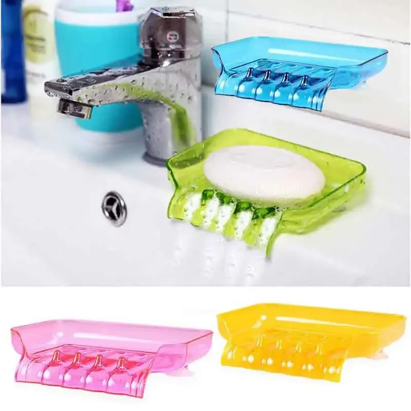 Colorful Flexible Waterfall Soap Holder Tray Drain Holder Bathroom Shower Soap Dish Tray Storage Four Color For Choose