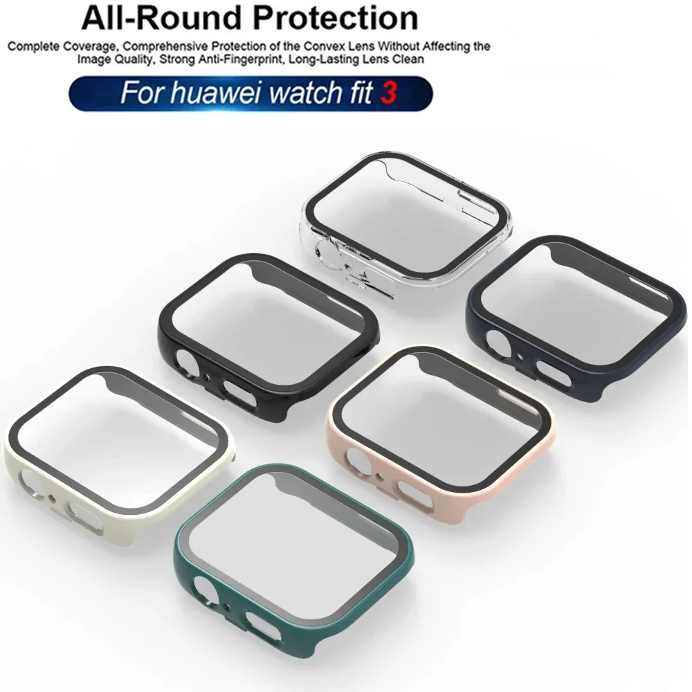 Vetro temperato + Cover per Huawei Watch Fit 3 custodia All-Around PC Custodie proteggi schermo paraurti per Huawei Watch Fit 3 accessori