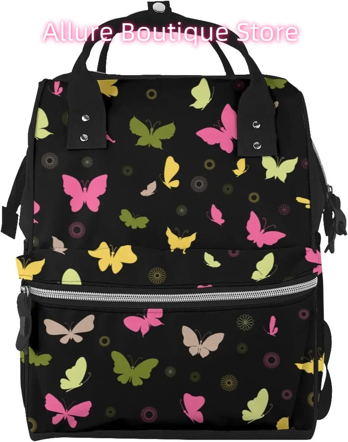 

Butterfly Animal Diaper Bag Backpack for Women Large Capacity Nappy Bag Multifunction Waterproof Mummy Backpacks for Mom Dad Ess