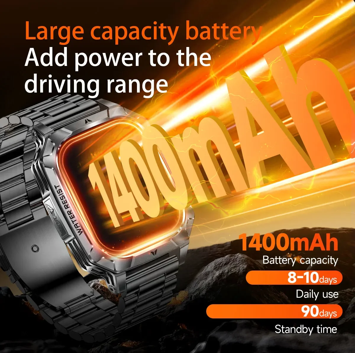 2026 New Built-in 1400mAh Super Large Battery Men Smart Watch Outdoor GPS 2.01