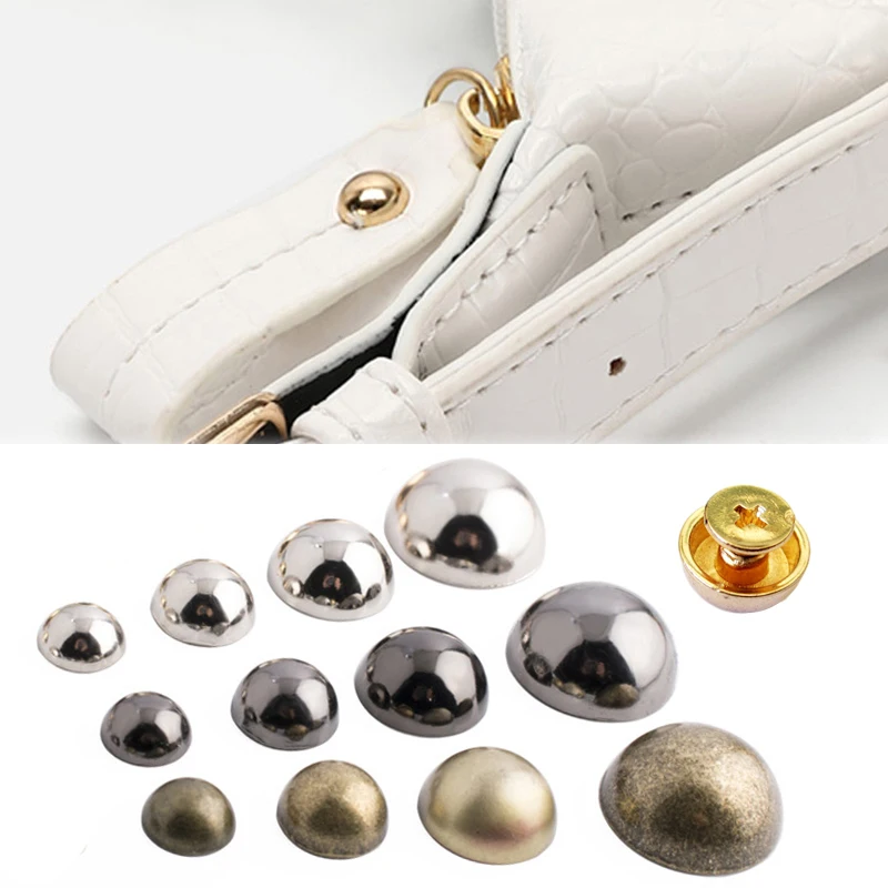 10pcs 8/10/12/12mm Metal Dome Rivet Screw Spike Studs Punk Spots Garment Leather Craft Bag Belt Wallet Decoration Parts