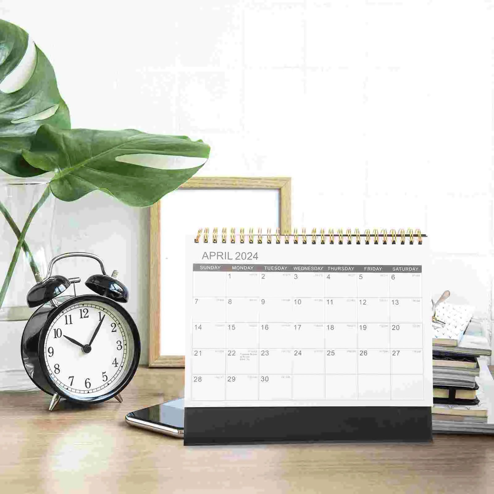 Small Desk Calendar 2024 Office Decor Table Decorative Vertical Paper Standing Flip