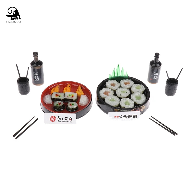 1 STKS Kawaii Mini 1/6 Schaal Miniatuur Poppenhuis Japanse Sushi Rijst Voedsel Voor Poppenhuis Keuken Accessorie Speelgoed