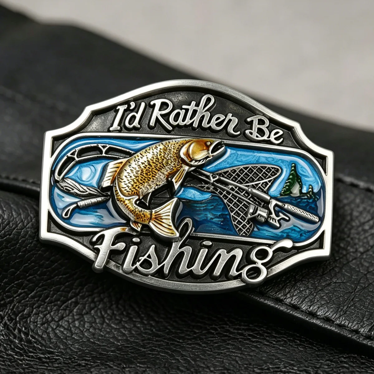 Retro Western Fishing Enthusiast Belt Buckle for Men Fashion Accessory Cowboy Classic Trend